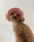 Dog Sun Hat, Pink Dog Panama Hat, Small Dog Summer Hat, Cute Dog Accessories, Puppy Hat, Dog Denim Hat