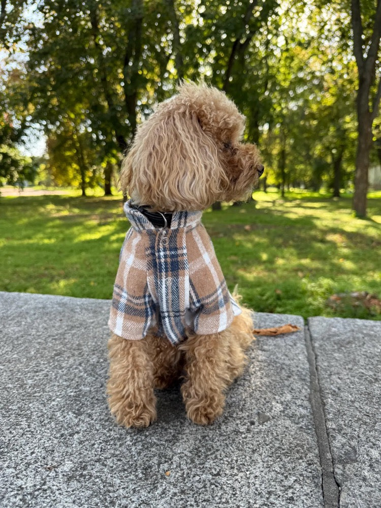 Cozy Plaid Flannel Dog Shirt, Small Breed Puppy Outfit