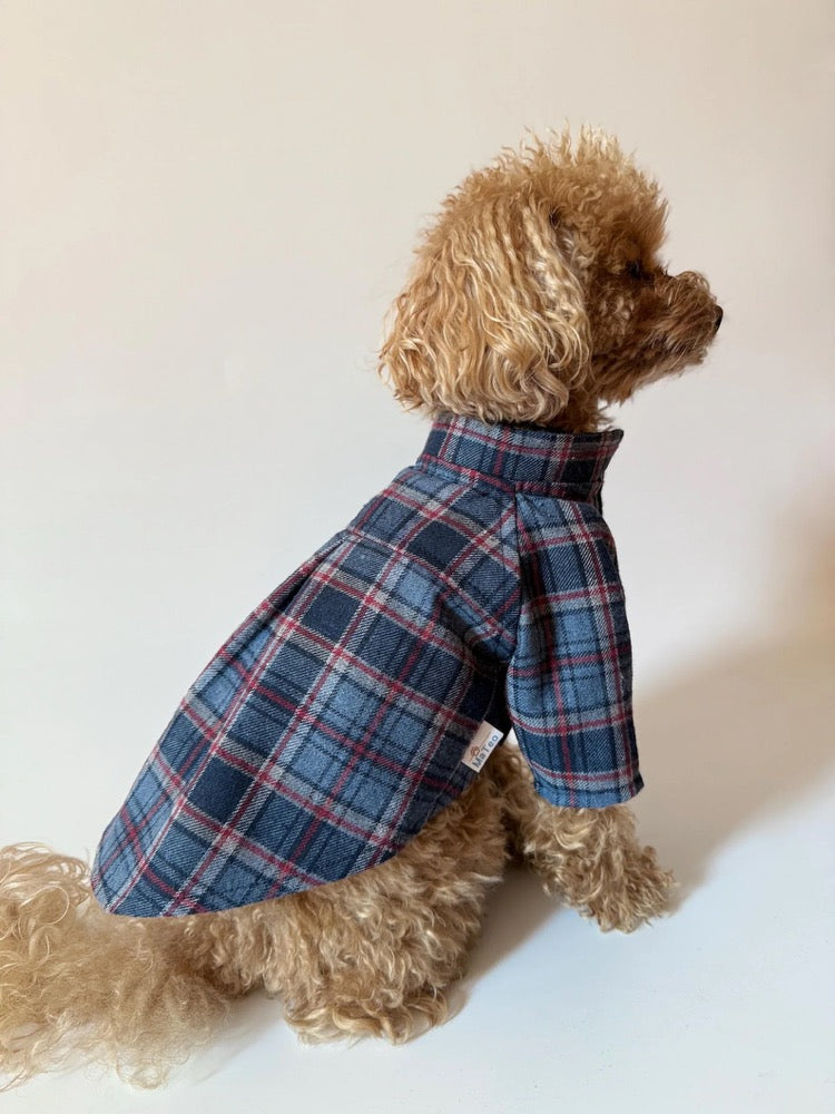 Handmade Plaid Dog Shirt, Stylish Small Dog Apparel