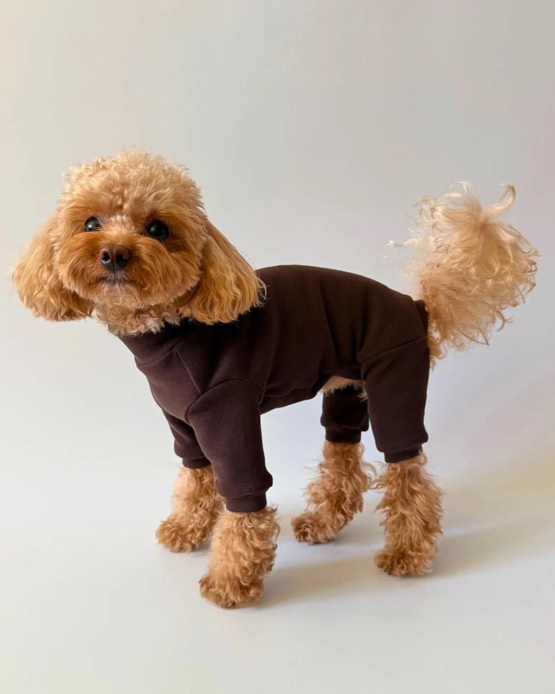 Handmade Fleece Dog Jumpsuit, Cozy Onesie