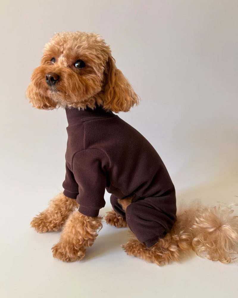 Handmade Fleece Dog Jumpsuit, Cozy Onesie