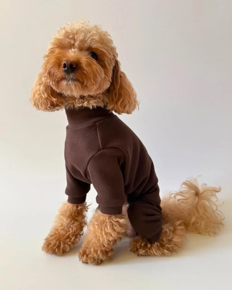 Handmade Fleece Dog Jumpsuit, Cozy Onesie